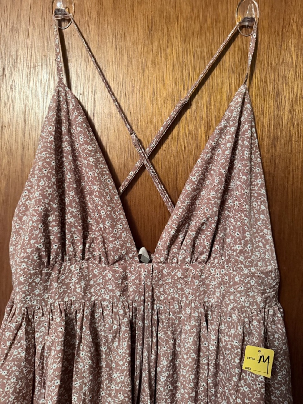 Mauve Floral Spaghetti Strap Sundress